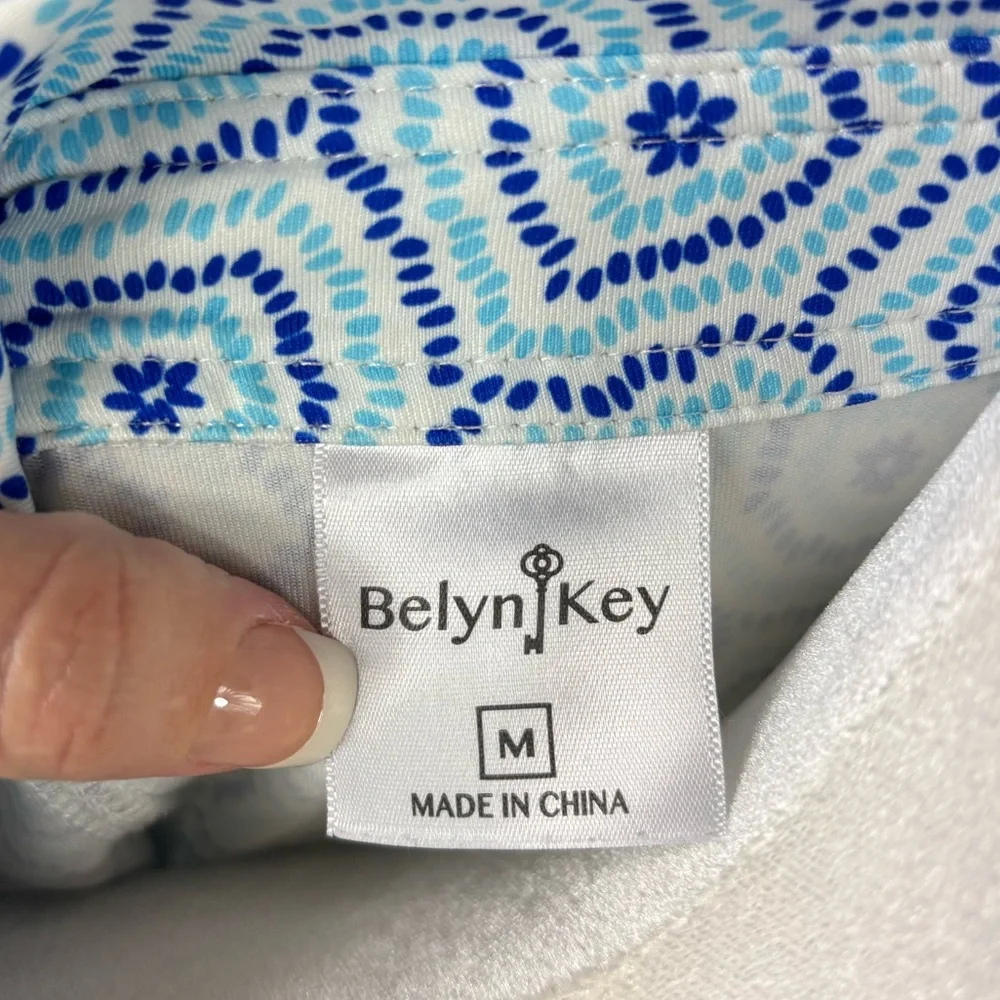 Belyn Key Glacier‎ Long Sleeve Polo in Burst Print Size M - Picture 5 of 6